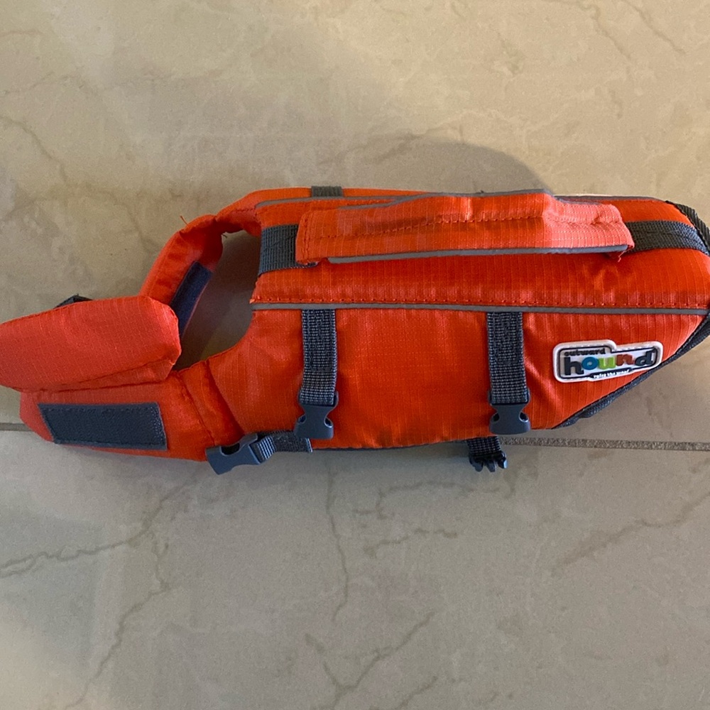 Outward Hound Orange and Gray Dog Life Jacket